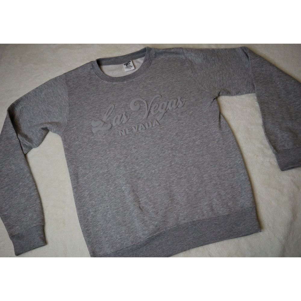 Las Vegas Sweatshirt Sz Medium Gray crewneck Puffy Letters soft Pacific & Co